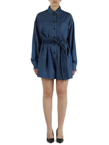 BLU | Tuta corta in misto viscosa effetto denim