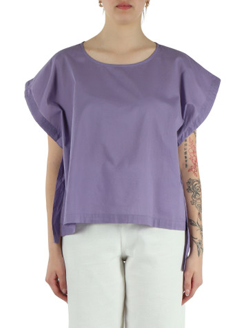 VIOLA CHIARO | Blusa in cotone con coulisse alle maniche
