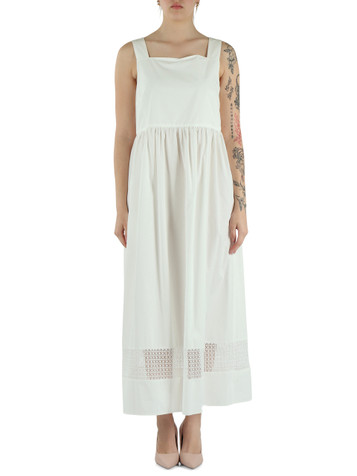 BIANCO | Abito lungo GOLA in popeline di cotone