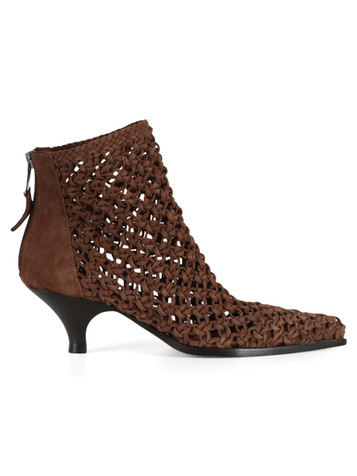 MARRONE | Tronchetto in suede intrecciato