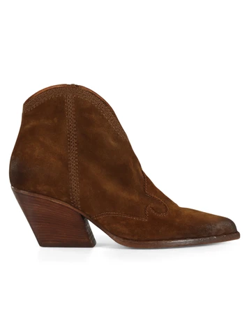 MARRONE | Tronchetto texano in suede