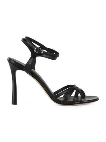 NERO | Sandali in pelle con tacco alto