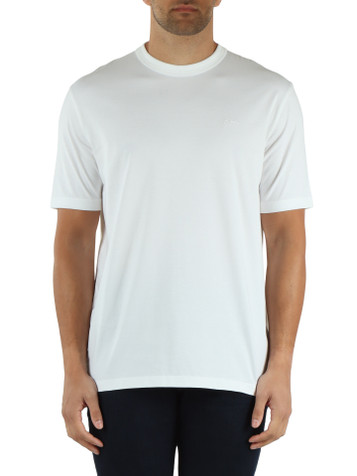 BIANCO | T-shirt in cotone con ricamo logo frontale