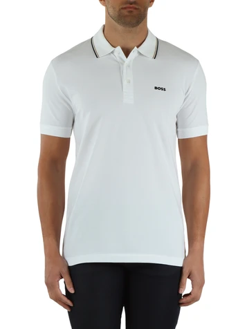BIANCO | Polo slim fit in cotone piquet stretch
