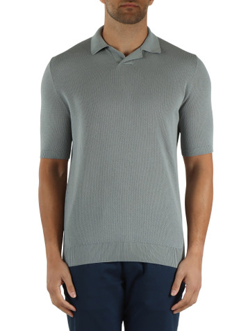 AZZURRO POLVERE | Polo derby regular fit in maglina di cotone