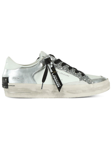 ARGENTO | Sneakers in pelle SK8 DELUXE con inserti glitterati