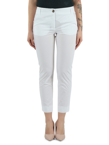 BIANCO | Pantalone in popeline di misto cotone
