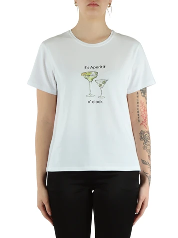 BIANCO | T-shirt in cotone GOLA con borsa shopper inclusa