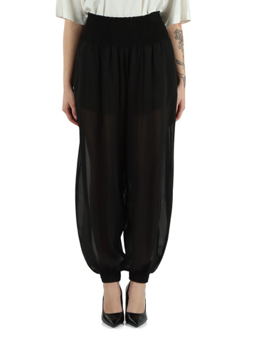 NERO | Pantalone BORE in voile di viscosa e cotone