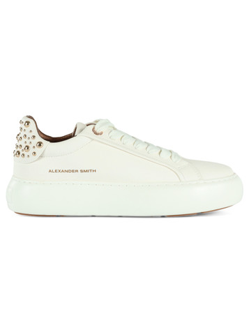 BIANCO | Sneakers SOHO in pelle con borchie sul retro