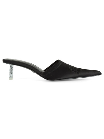 NERO | Sabot in raso con tacco logo