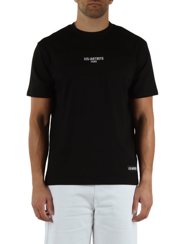 NERO | T-shirt in cotone con ricamo logo frontale