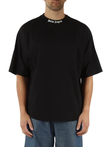 NERO | T-shirt oversize in cotone con scritta logo