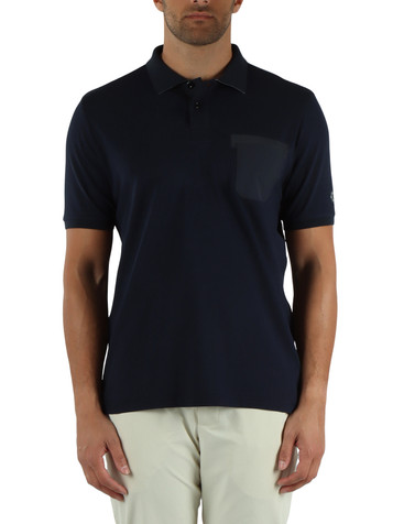BLU SCURO | Polo ISACCO in cotone e rayon stretch