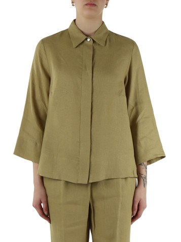 VERDE | Camicia boxy in lino