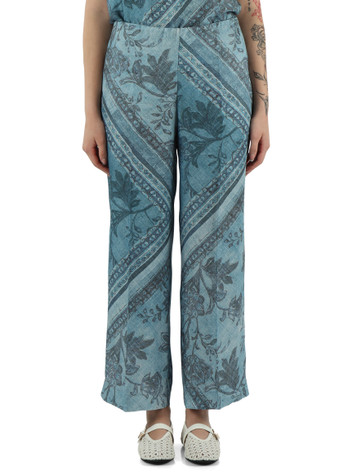 AZZURRO | Pantalone stampato in viscosa