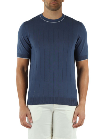 BLU | Maglia girocollo manica corta in cotone