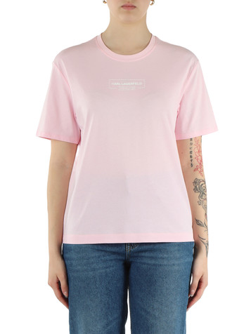 ROSA | T-shirt regular fit in cotone con scritta logo