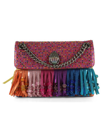 MULTICOLOR | Borsa a tracolla con strass MINI KENSINGTON FRINGES