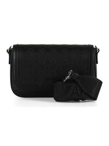 NERO | Mini borsa a tracolla con motivo logo impresso