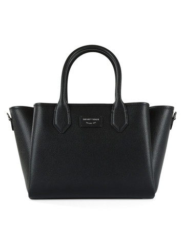 NERO | Borsa a mano con patch logo frontale