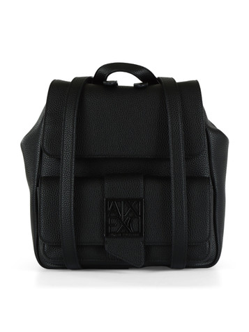 NERO | Zaino effetto martellato con placca logo frontale