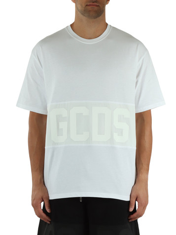 BIANCO | T-shirt loose fit in cotone con inserto stampa logo