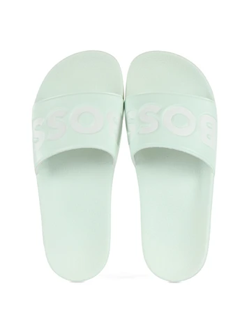 VERDE ACQUA | Ciabatte ARYEH con logo impresso