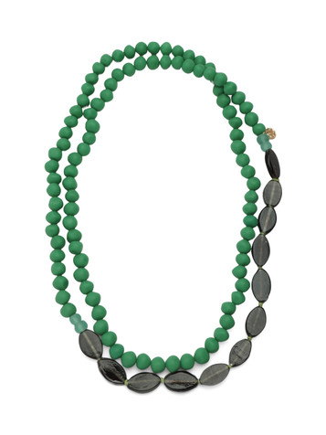VERDE | Collana lunga HUTAN in resina e vetro