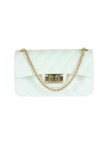 BIANCO | Borsa a tracolla trapuntata FLAT FALCON Extra Small