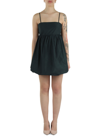 DUNKELGRÜN | Kurzes Kleid ALAMARO aus Taft