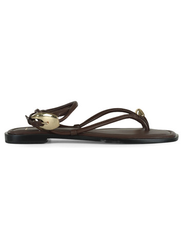 MARRONE | Sandali infradito in pelle 8576