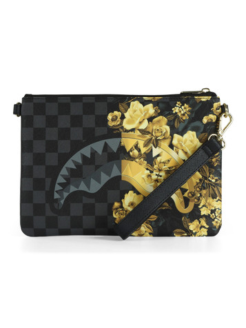 GRIGIO SCURO | Pochette a tracolla GOLD FLORAL REMIX