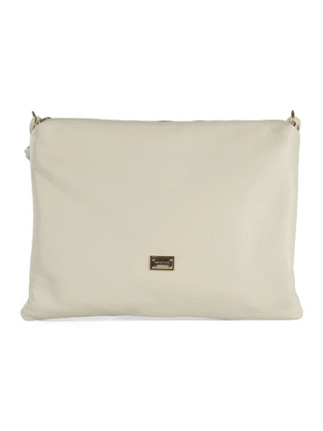 BEIGE | Borsa in pelle martellata ELUNA PLATE