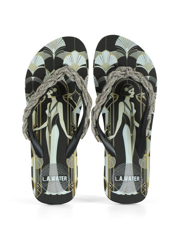 NERO | Infradito in gomma con strass