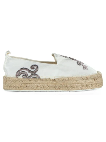 OFF WHITE | Espadrillas platform in satin