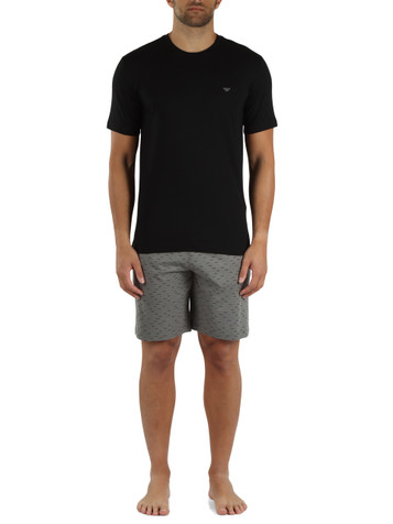NERO | UNDERWEAR: Pigiama in cotone composto da t-shirt e pantaloncini