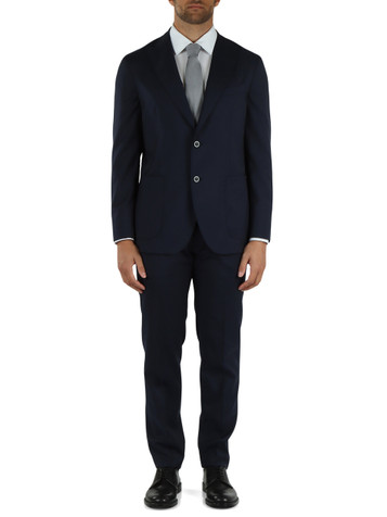BLU SCURO | Abito due pezzi in lana vergine Drop 6R