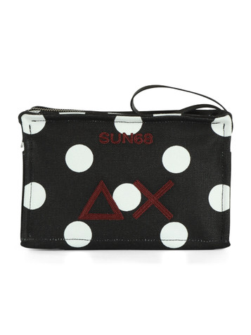 NERO | BEACH: Beauty case stampato in canvas