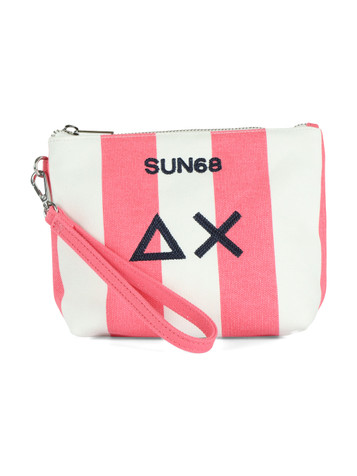 A RIGHE | BEACH: Mini pochette stampata in canvas