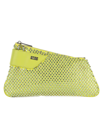 GIALLO | Borsa a spalla COMMA NOTTE con strass all over
