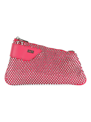 FUCSIA | Borsa a spalla COMMA NOTTE con strass all over
