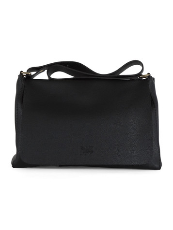 NERO | Borsa postina a tracolla effetto martellato
