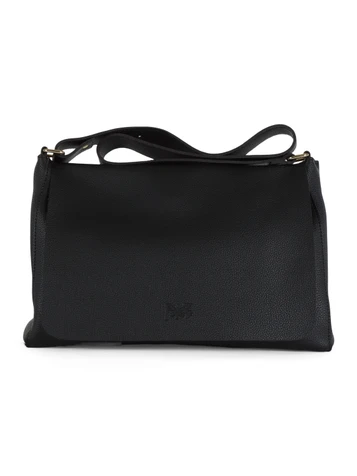 NERO | Borsa postina a tracolla effetto martellato