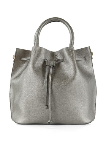 ARGENTO | Borsa a secchiello effetto martellato