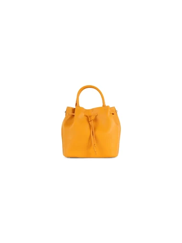 GIALLO SCURO | Borsa a secchiello effetto martellato