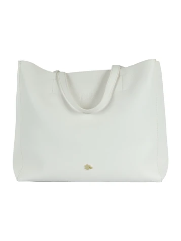 OFF WHITE | Borsa shopping effetto martellato con logo impresso
