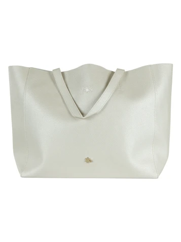 PANNA | Borsa shopping effetto martellato con logo impresso