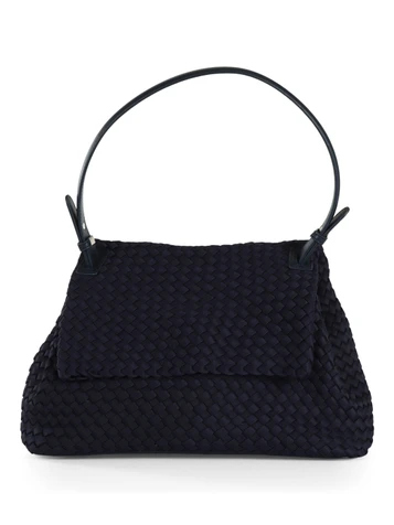 BLU SCURO | Borsa a spalla in tessuto intrecciato