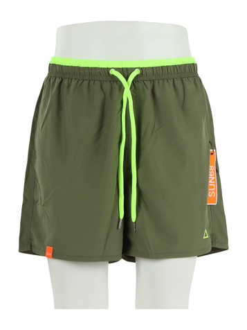 VERDE MILITARE | Boxer mare con inserti fluo